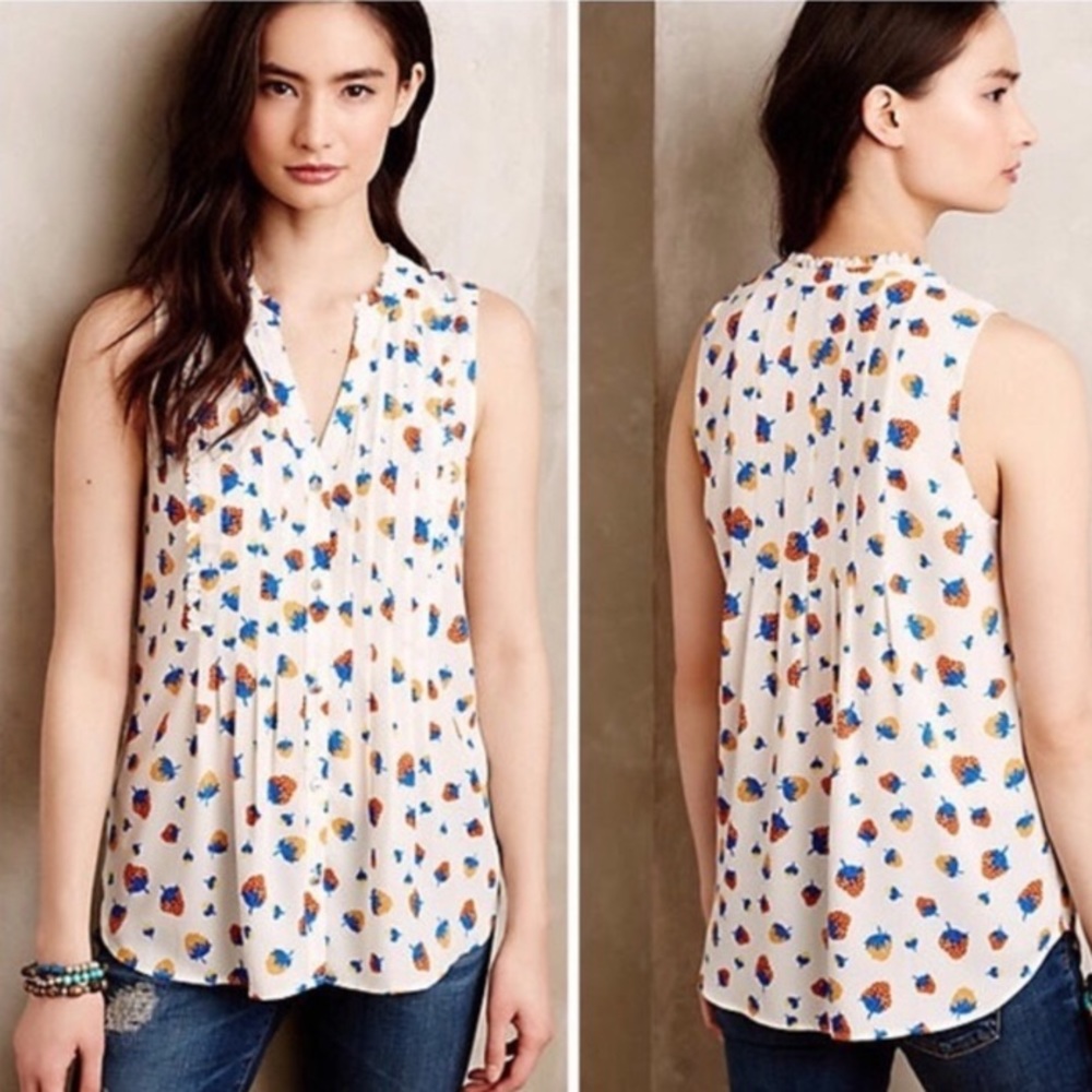 Anthropologie by Maeve strawberry blouse